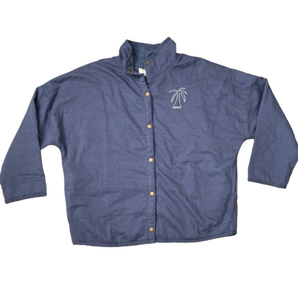 Amuse Society Women’s Seabreeze Quilted Jacket Blue Palm‎ Tree Size L/XL $129 - Picture 4 of 12